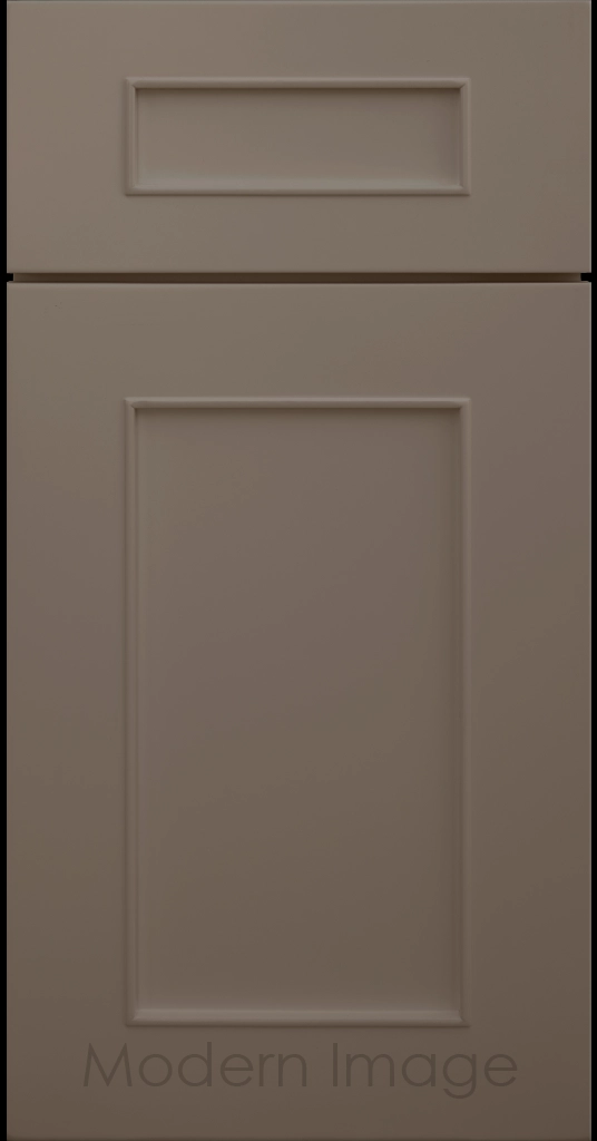 Chandler Shaker kitchen cabinet in Magnetic Gray, showing the raised trim surrounding the center panel.